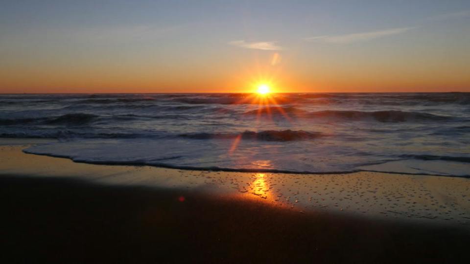 Dawn. The same sea, empty and calm