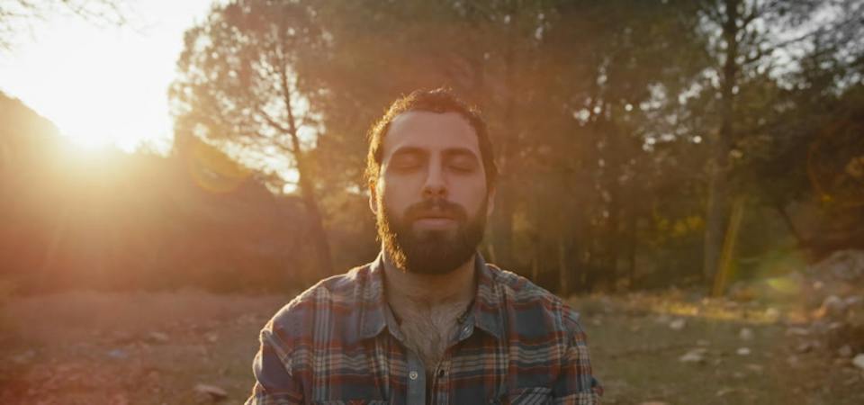 Mann: his eyes lift, stillness