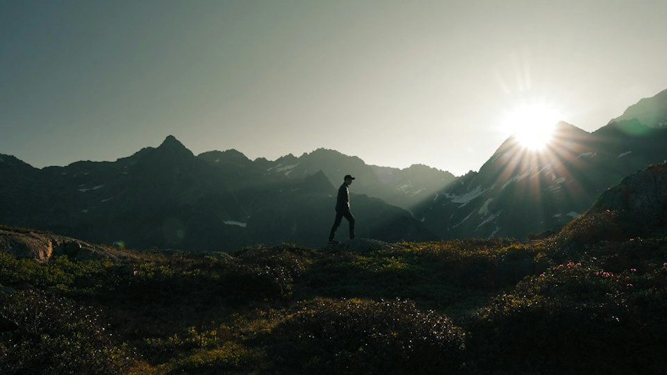 He walks up into the mountains