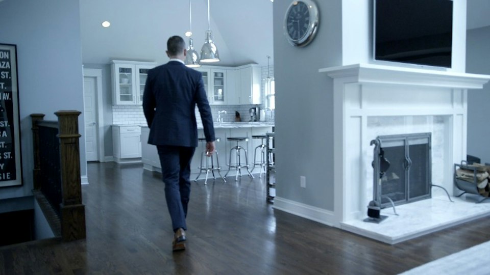 He walks through his house